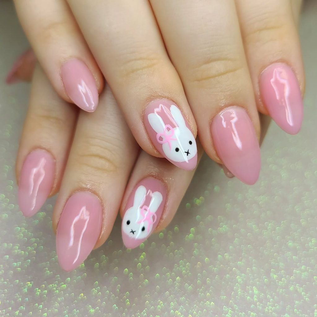 Bunny and Egg Nail Art (Easter Nail Ideas 2025)