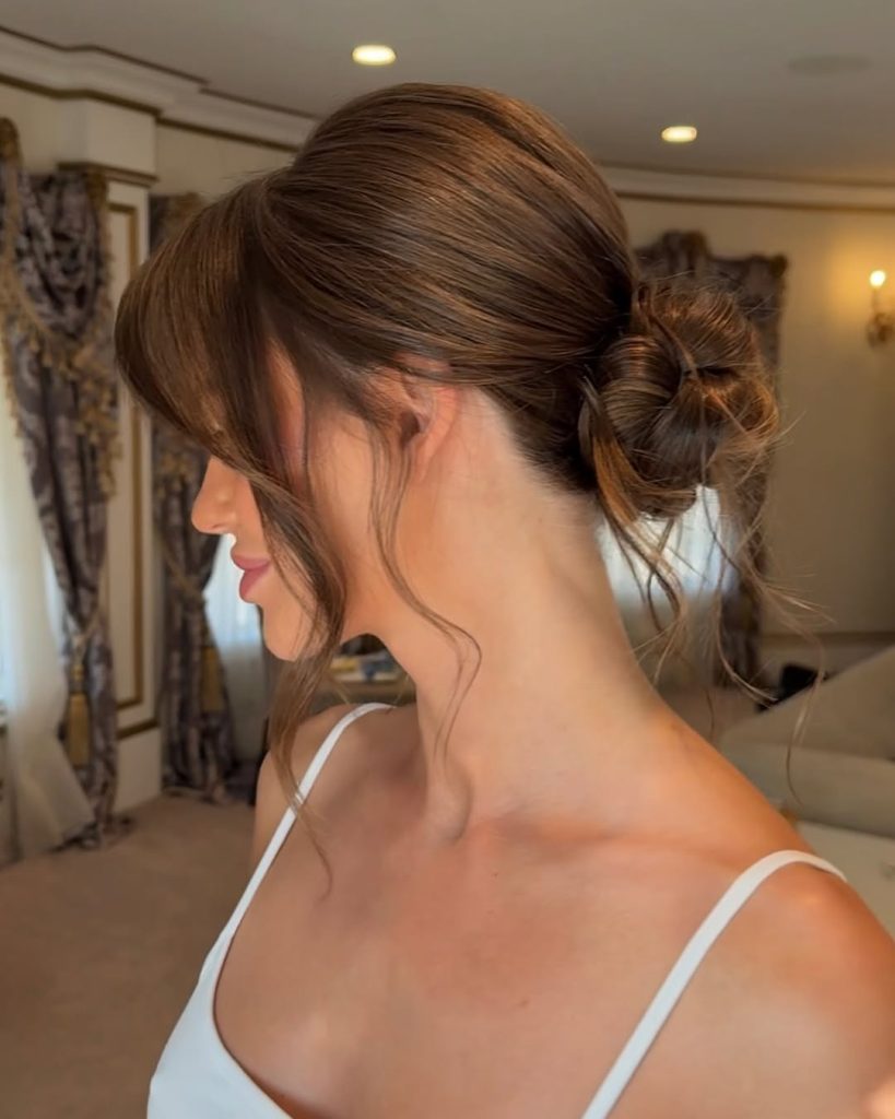 Messy High Bun Hairstyle