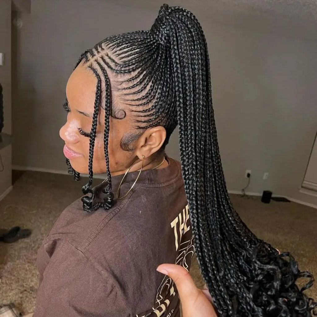 Cornrow Ponytail (Summer Hairstyles for Black Women)