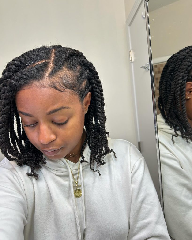 Flat Twists into Bun (Summer Hairstyles for Black Women)