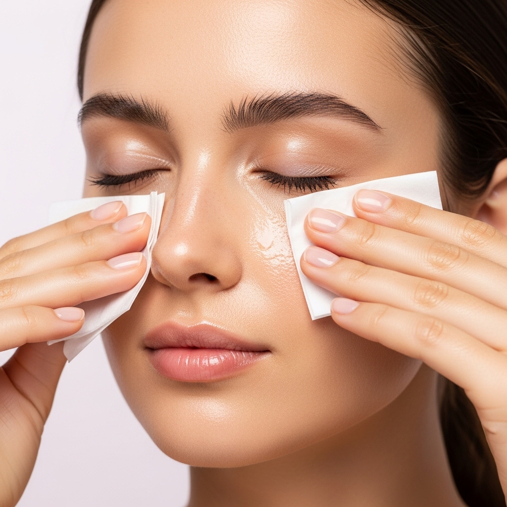 side-by-side comparison image showing the effectiveness of oily skin care.