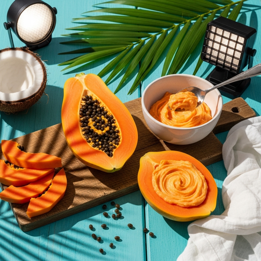 Papaya Paradise" (tropical vibrant energy)